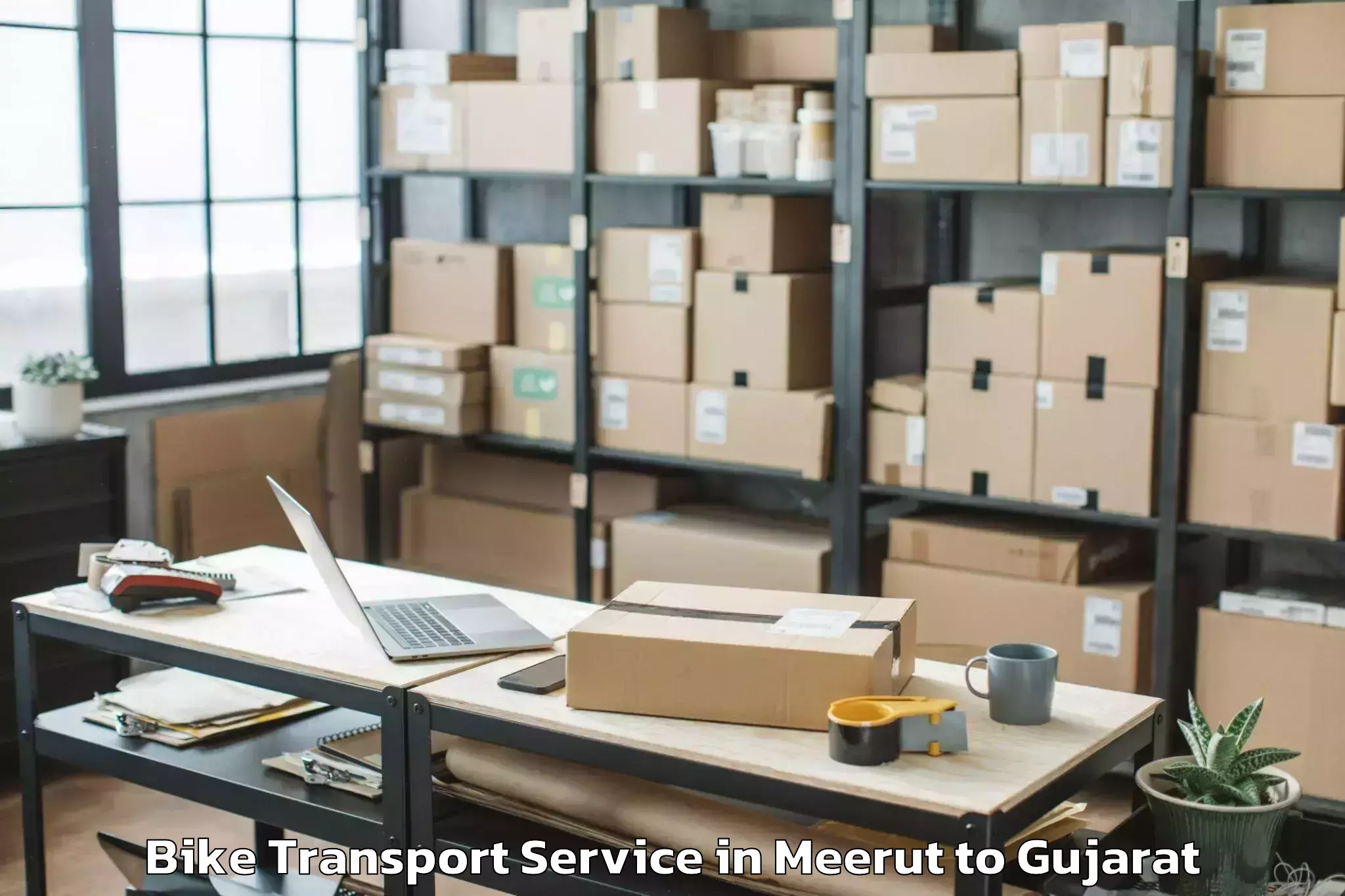 Quality Meerut to Nexus Ahmedabad One Mall Bike Transport